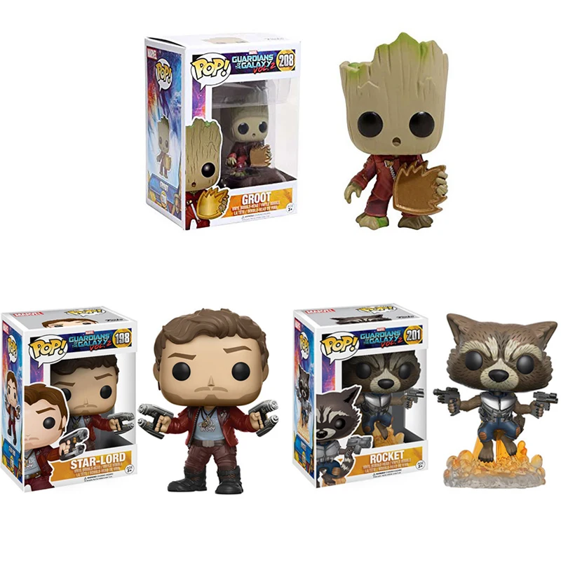 FUNKO POP Marvel movie toys Guardians of the Galaxy 2 Rocket Grootted экшн фигурка коллекция игрушек для детей