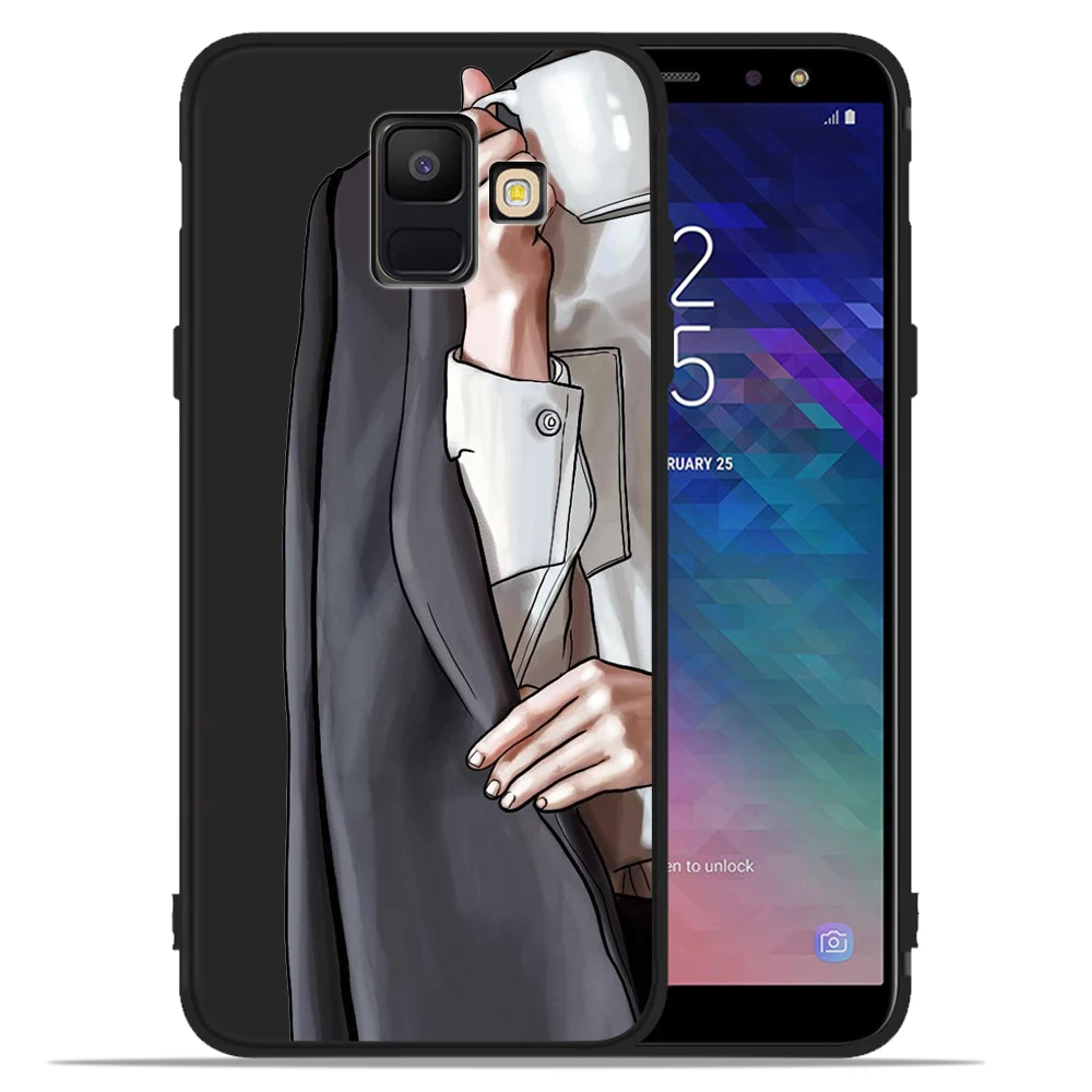 Чехол с цветочным рисунком для Samsung A720, модная женская обувь на высоком каблуке, кофейный чехол для Samsung A320 A520 A9 A6 A7 A8 Plus A3 A5 A7 Etui