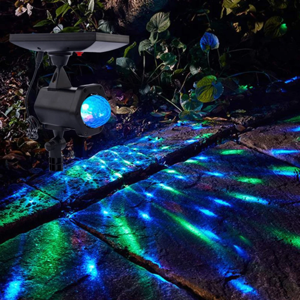 

Solar Power LED Projector Light Colorful Rotating Crystal Magic Ball Disco Stage Light Outdoor Garden Lawn Christmas Party Light