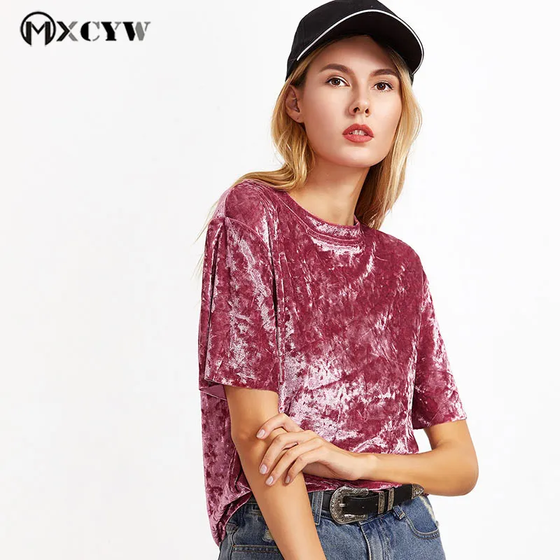 2018 летние половина рукав женский футболка модные однотонные розовый свободные