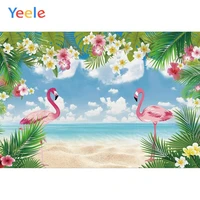 yeele sky clouds sea beach flamingo tropical summer photography backgrounds customized photographic backdrops for photo studio