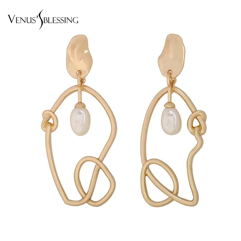 Simple Dangle irregular Earrings For Women Classic Pattern Hollow Tie a knot Bijouterie Hot Sale |