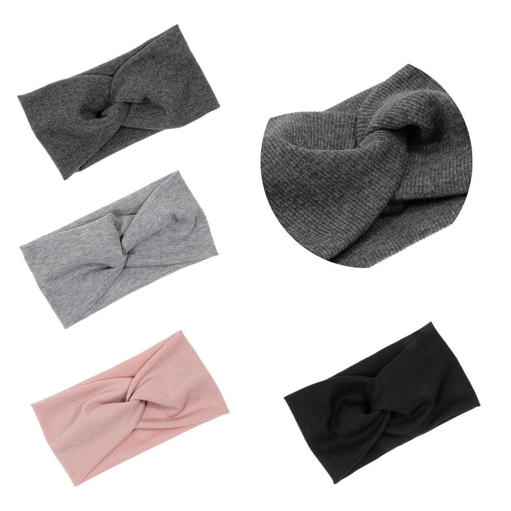 

New Widened Hair Bands Spiral Double Cloth Knit Ornaments Kids Girls Headwear Fashion Headbands Hair Accessories