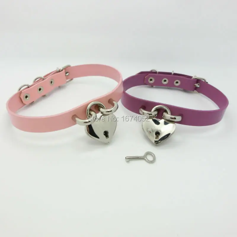 Харадзюку сексуальный панк Рок эмо сердце замок чокер ручной работы кожаный Сейф