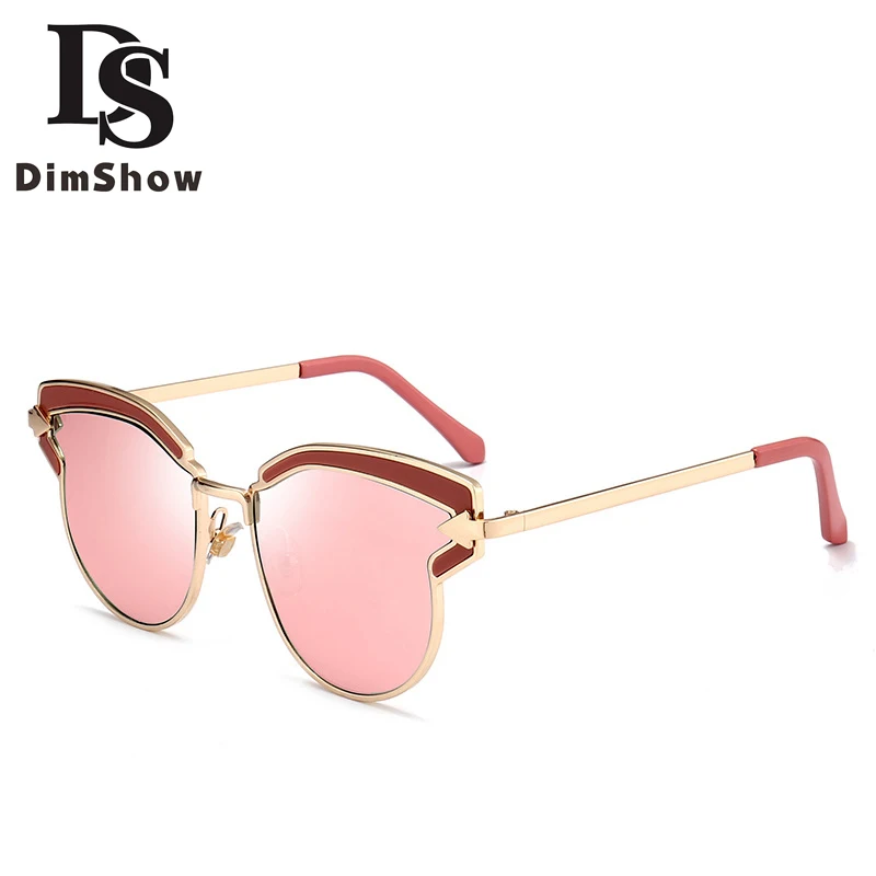 Dimshow Новинки для женщин популярные кошачий глаз Солнцезащитные очки из металла