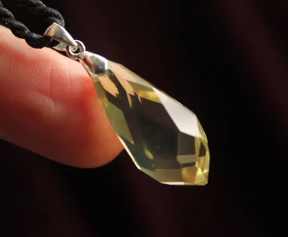 Цитрин натуральный кварцевый подвеска Маятник из хрусталя серебряная Исцеление