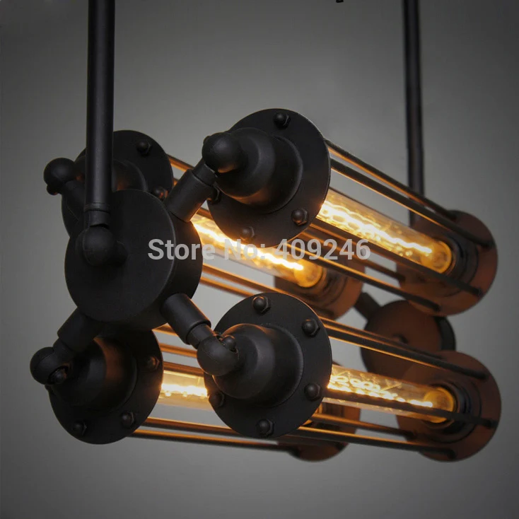 

Black LOFT American Industrial Vintage 4Heads RARE Large Edison Pendent Lamp With T300 E27 Bulb Ceiling Lamp For Cafe Bar
