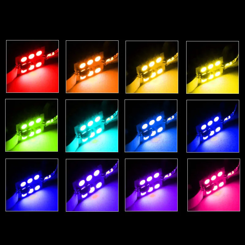 2 шт. Автомобильная интерьерная RGB Светодиодная лампа для чтения DC 12V 12SMD 5050 Лампа с
