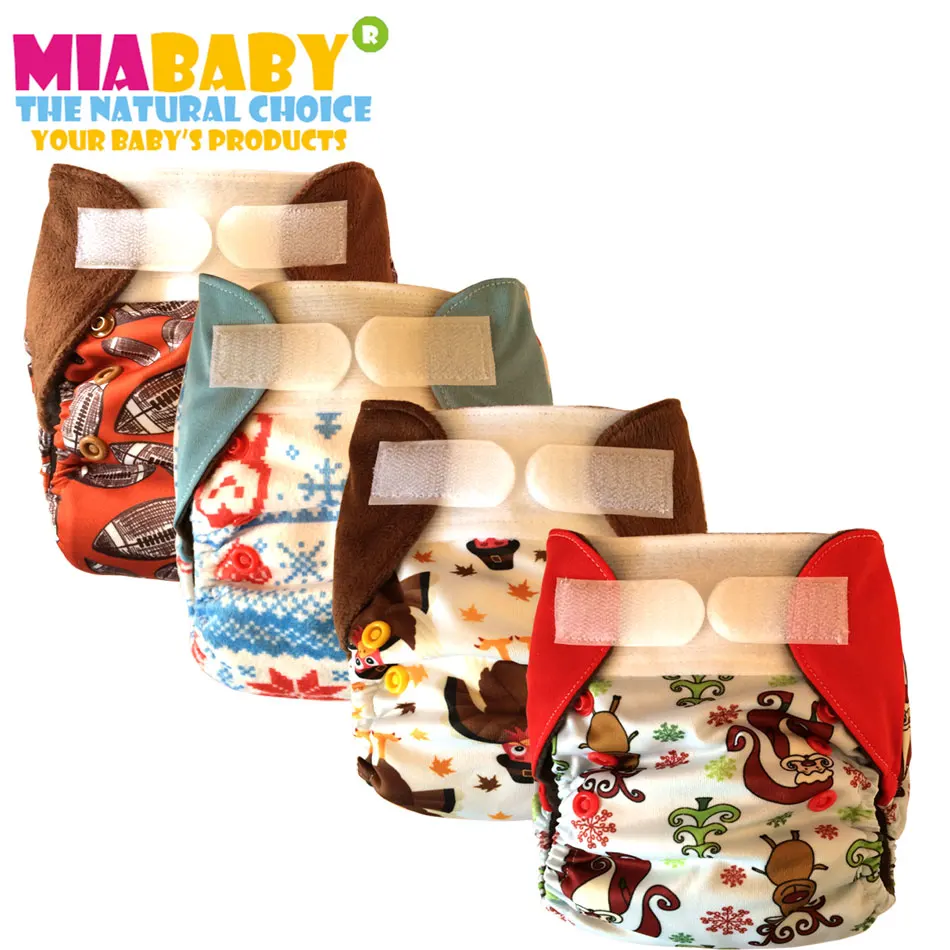 Miababy(3 шт./лот) NB& S карман и AIO ткань пеленки с вставка из пеньки, подходит 0-6 месяцев ребенок или 6-19lbs ребенок