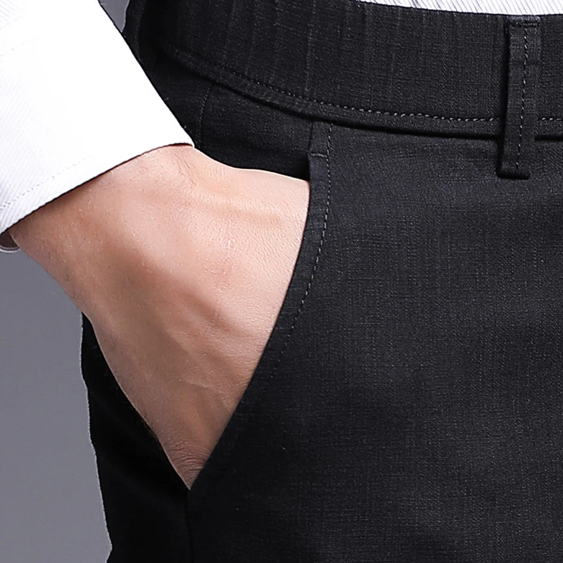 2019 Autumn New Fashion Pants Men Slim Fit Classic Casual Mens Full Length Male Black Blue Cream Plus Size 38 40 | Мужская одежда