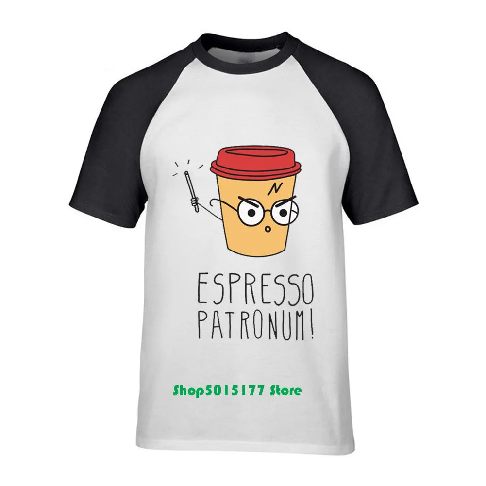 Новейшая Мужская футболка Espresso Patronum хлопковая Футболка с принтом шутка черные