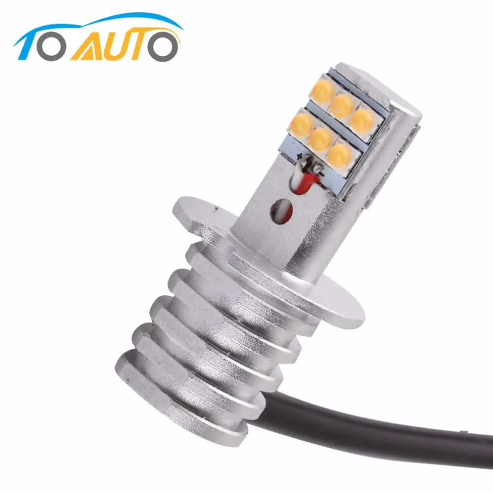1 шт. H3 6000K белый 12 SMD супер яркий светодиодный чип 650LM льные светодиодные