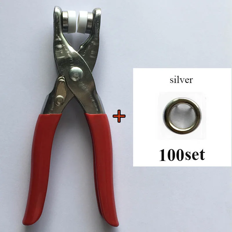 plier and 100 yin 1 шт. плоскогубцы и 100 набор Высокое качество металл латунь 9,5 мм зубчатая кнопка, только кнопка 100 набор экологически чистые кнопки для ухода за кожей - Цвет: plier and 100 yin