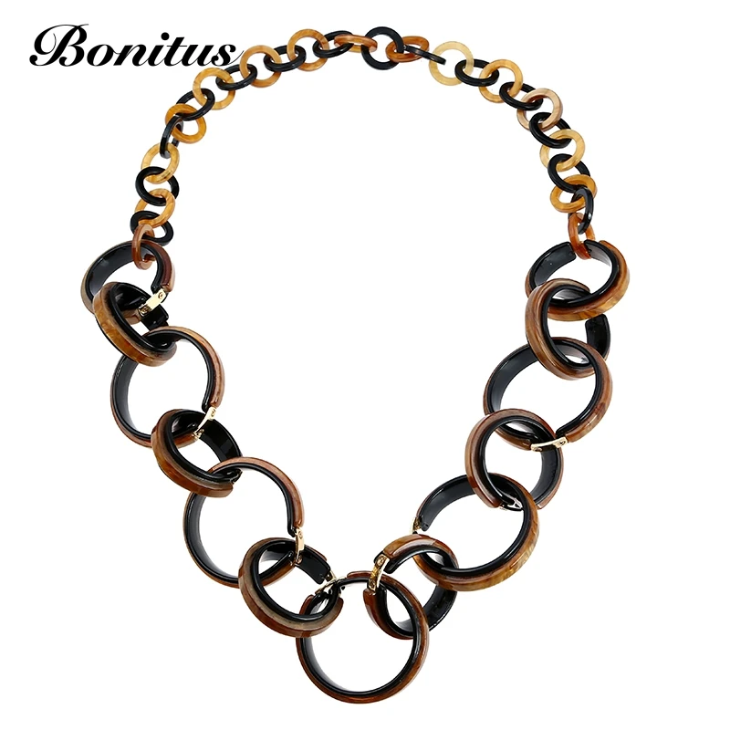 [Bonitus ювелирный магазин] NewArrival модные массивные винтажные ожерелья из полированного пластика Lucite для женщин на шею HOT06N3090
