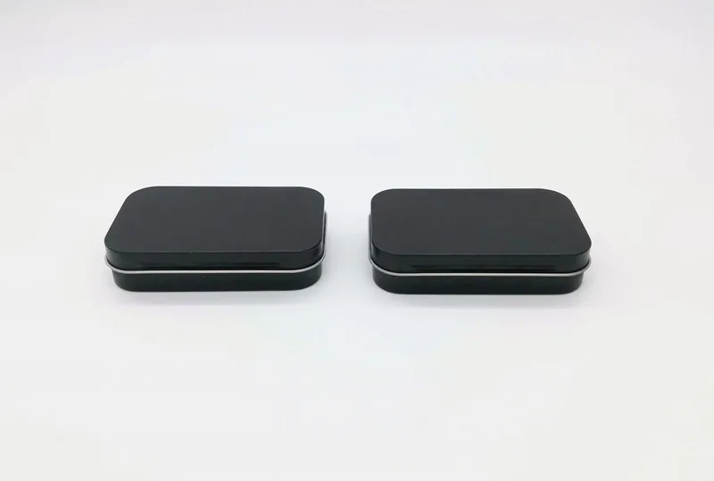 

95X60X21mm black tin box black metal box with matte finish candy packing box small box without hinge