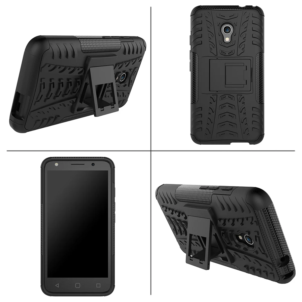 Гибридный ТПУ армированный силиконовый резиновый жесткий чехол для Alcatel OneTouch Pixi 4