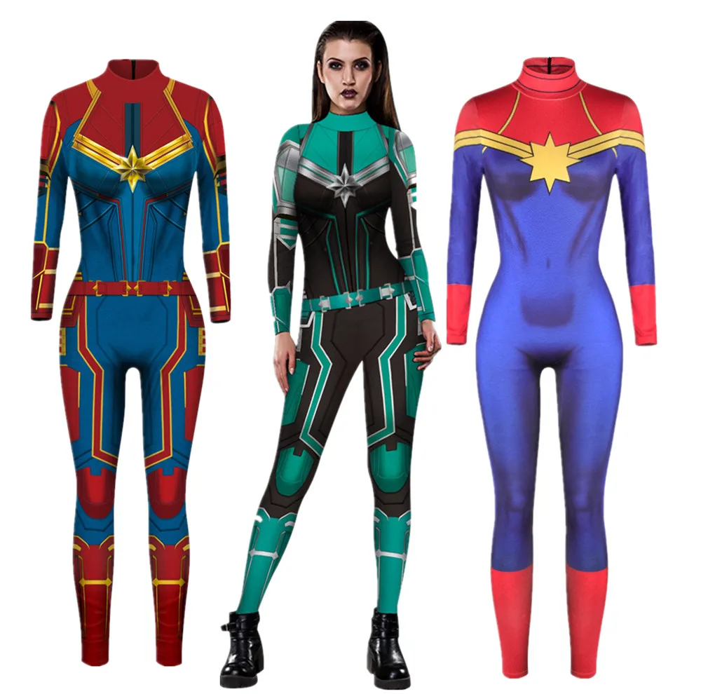 Мстители: Endgame капитан Марвел Ms Marvel Carol Danvers комбинезон костюм для косплея костюмы