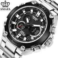 smael brand men military sport watches mens led analog digital watch male army stainless steel quartz clock relogio masculino