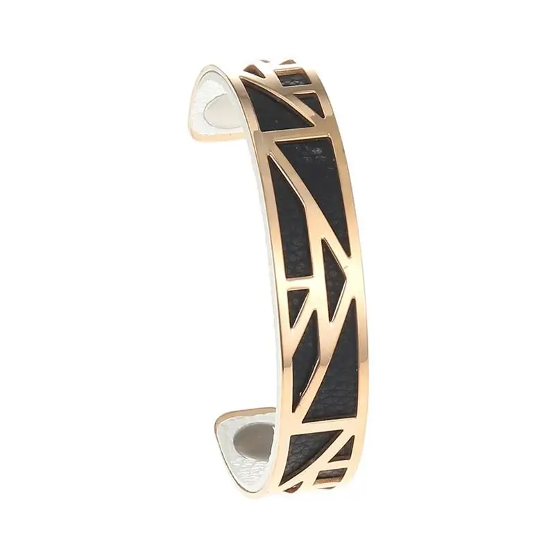 BC0051312 Кремо жоржет браслеты для женщин браслет из розового золота Manchette Femme ювелирные изделия Реверсивные манжеты кожаный браслет из нержавеющей стали - Окраска металла: BC0051312