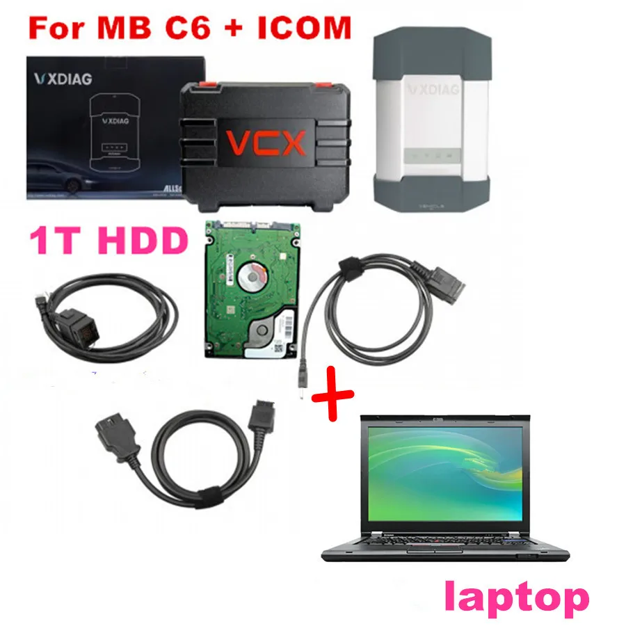 Диагностика VXDIAG VCX для BMW и BENZ 2 в 1 сканер с T440 ноутбуком ICOM NEXT MB C6 star DoIP Audio better C4 C5| |
