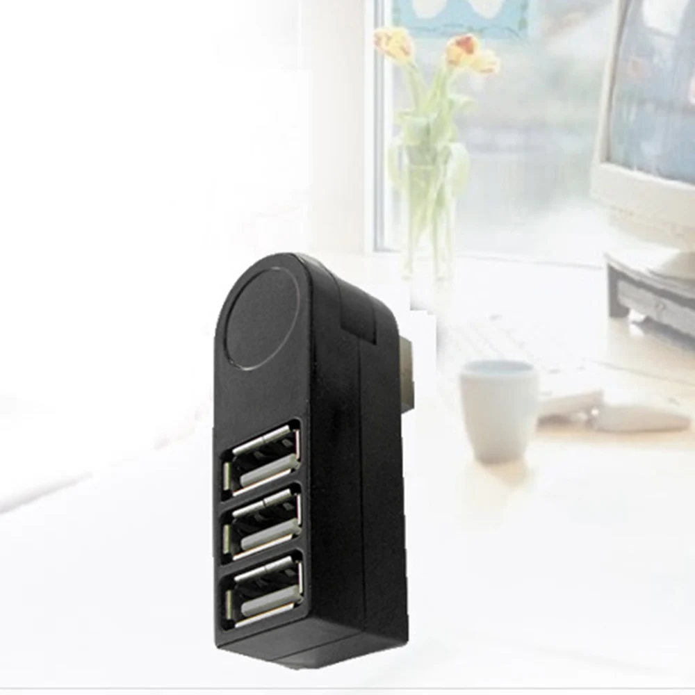 Вращающийся высокоскоростной usb-хаб с 3 портами 2,0 USB разветвитель адаптер для ноутбуков/планшетных ПК периферийных устройств