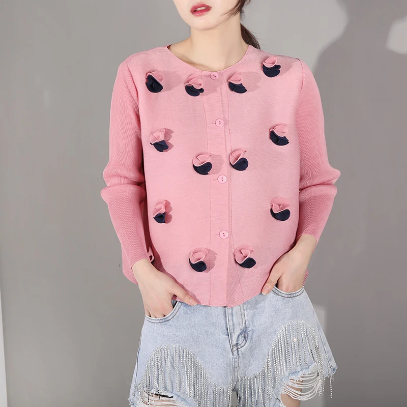 Женская плиссированная футболка LANMREM большого размера с длинным рукавом и