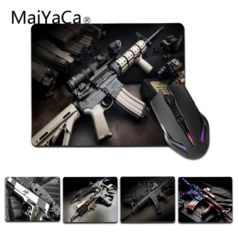 

Игровой коврик для мыши MaiYaCa с винтовкой, удобный маленький коврик для мыши, размер 25x29 см, резиновые коврики для мыши