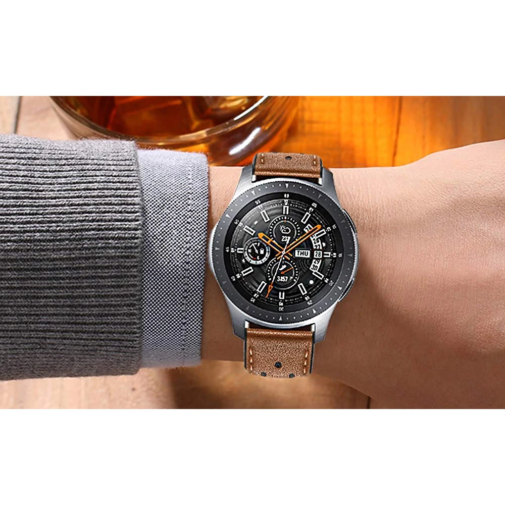 

22mm Genuine Leather strap for samsung galaxy watch 46mm S3 Frontier/Classic band huami amazfit huawei 2 classic gt bracelet