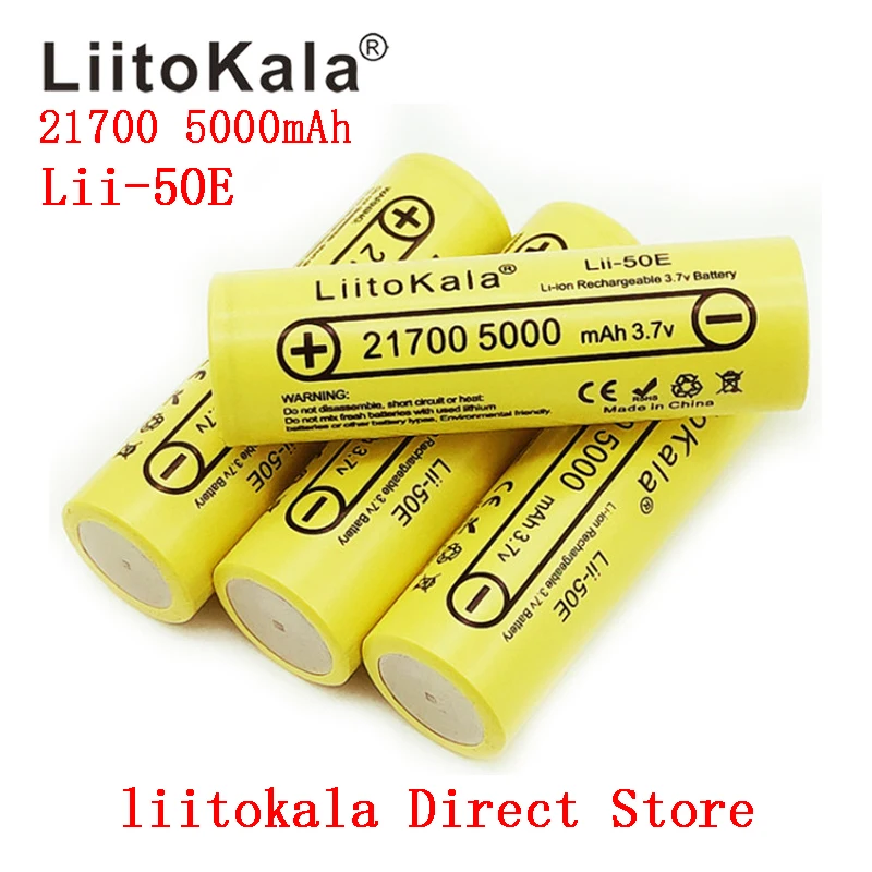 LiitoKala 21700 4800 5000mA литий-ионный аккумулятор 3 7 V разрядник 35A батарея для