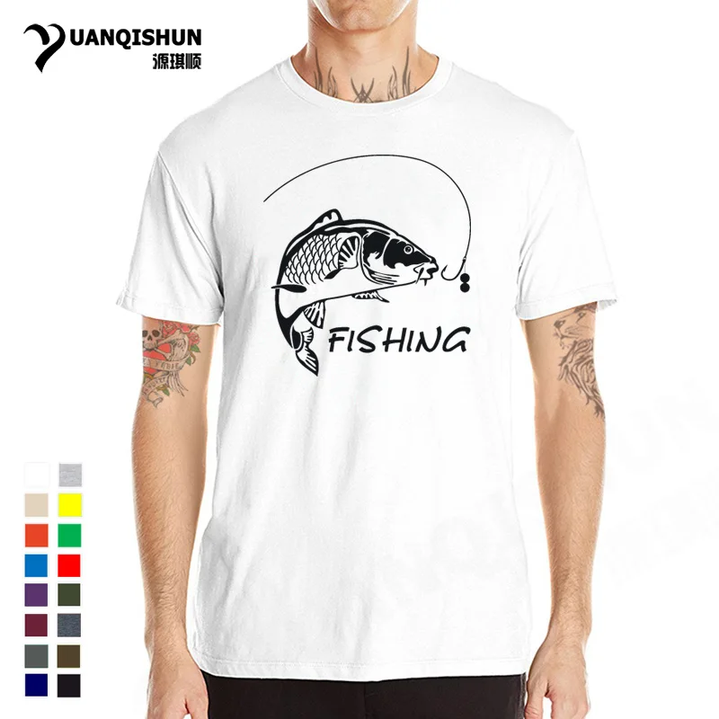 Мужские футболки с карпом Love to Fish хлопковая футболка высокого качества круглым