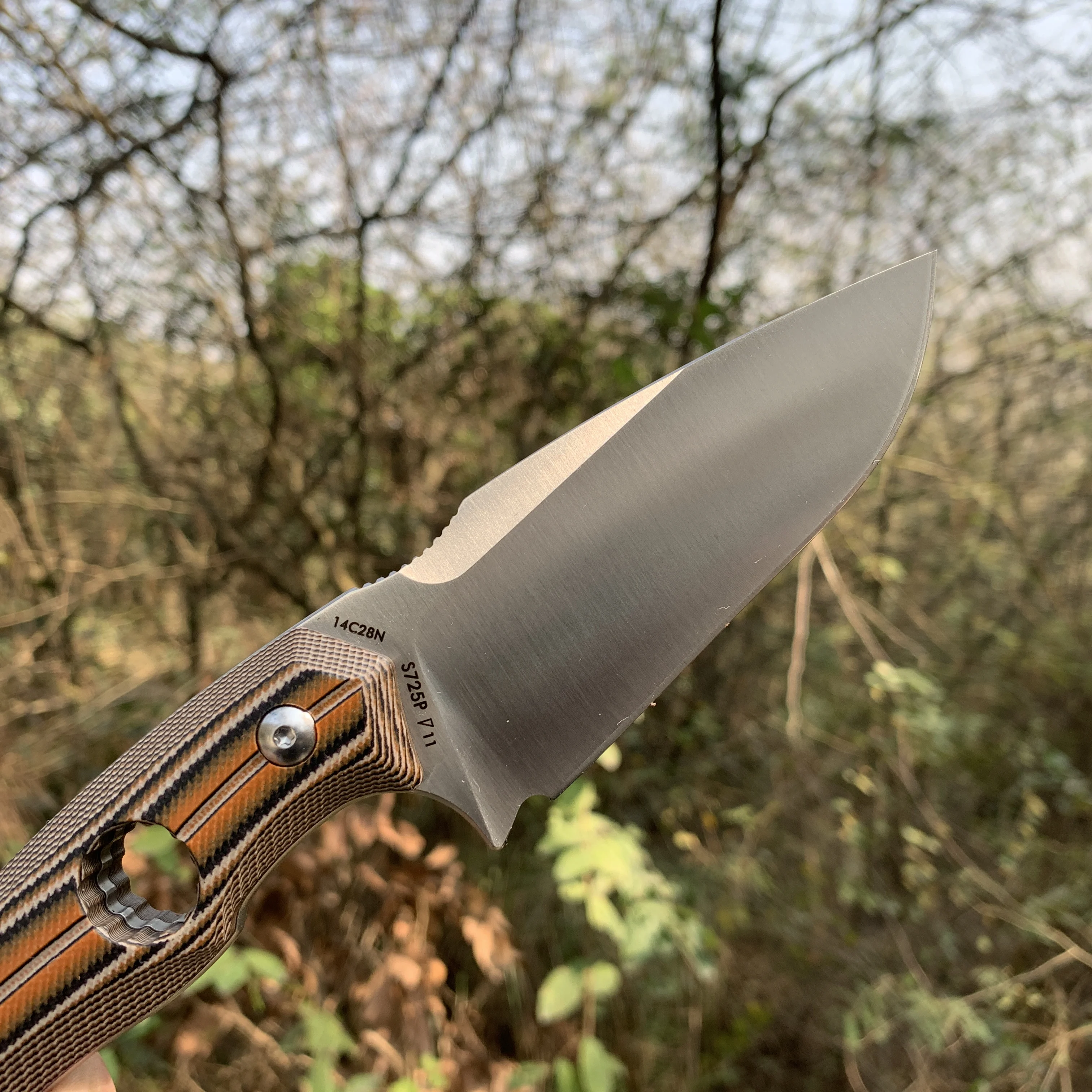 Sanrenmu S725P нож с фиксированным лезвием 14C28N с оболочкой для кемпинга, выживания, тактический охотничий нож, Edc боевой инструмент, резак, лучший