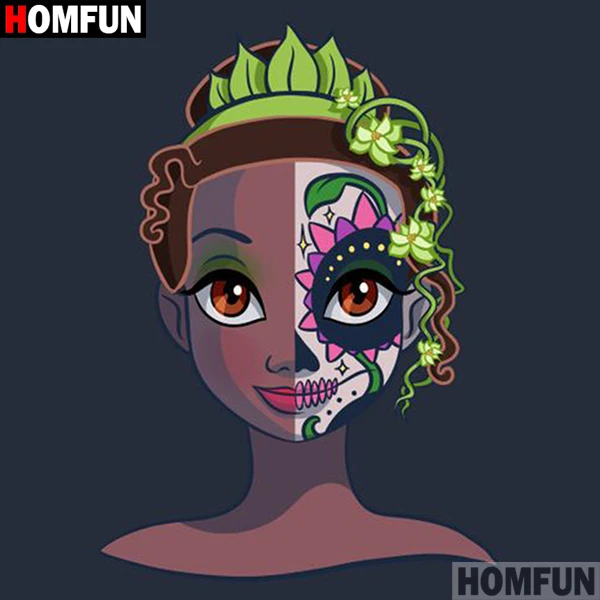 HOMFUN полный квадратный/круглый дрель 5D DIY алмазная живопись "череп принцы" 3D вышивка крестиком 5D домашний Декор подарок A09956 - Цвет: Цвет: желтый