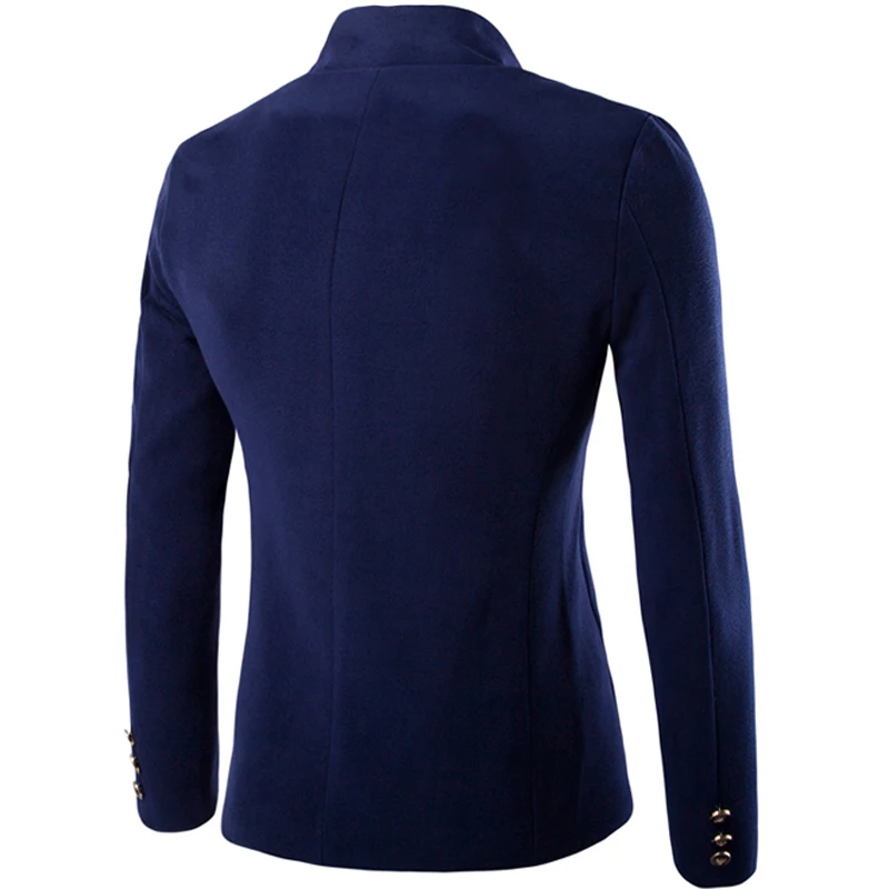 MKASS мужской блейзер с воротником стойкой приталенный пиджак размера плюс