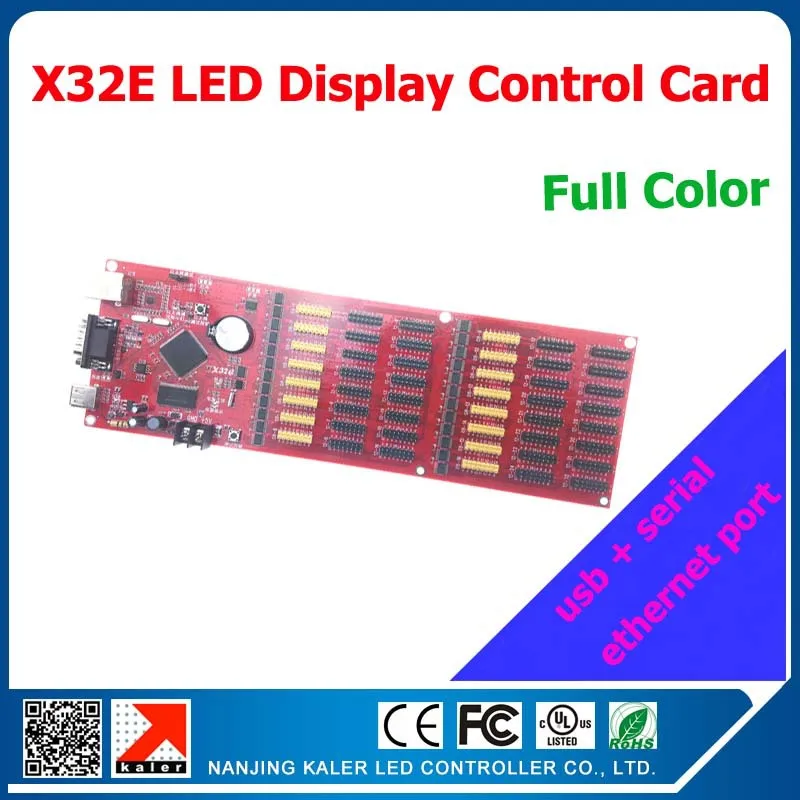 

kaler China factory supply X32E display control card with usb ethernet serial import full color running message led control card
