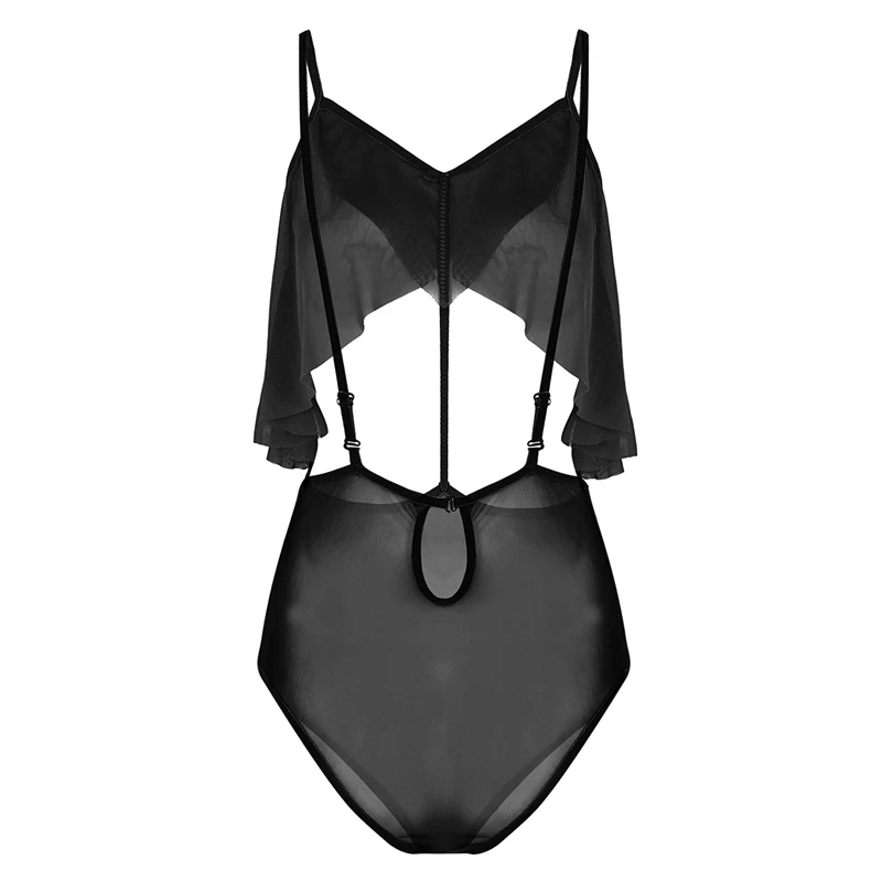 Для женщин пикантные нижнее белье, комбинация сетки See Through Sheer выдалбливают бюст и спинки эротический купальник боди комбинезон ночное белье
