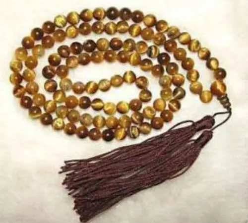 

Natural 8mm Tibetan 108 Tiger Eye Prayer Buddha Bead Necklace