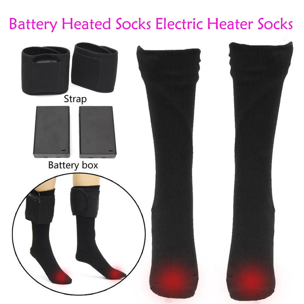 Черные носки с подогревом теплые гетры электрическое нагревание для Sox охотничьи