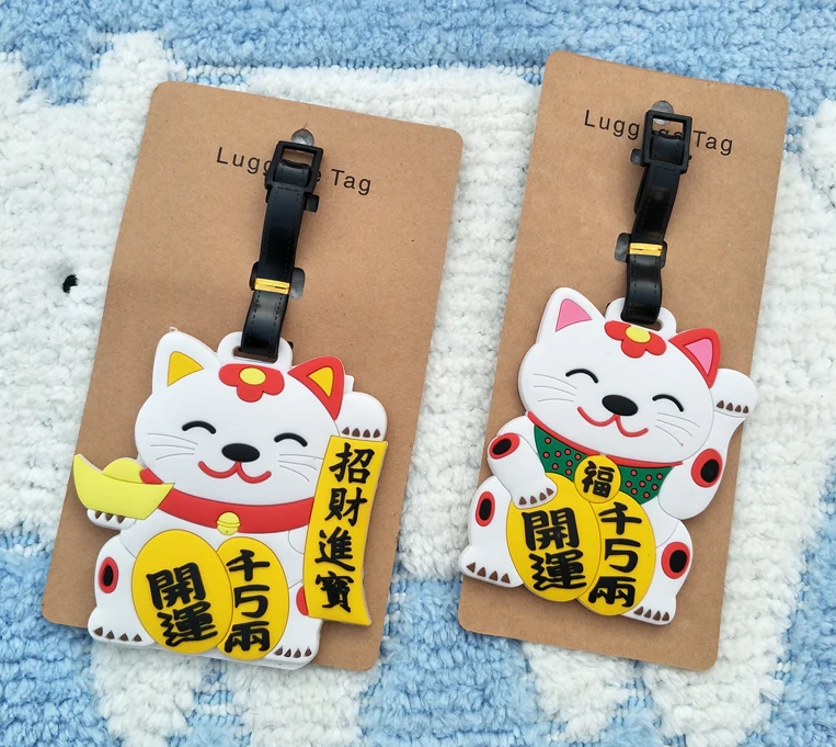 Lucky cats аниме Багажная Бирка ПВХ кулоны портативная дорожная этикетка Чемодан