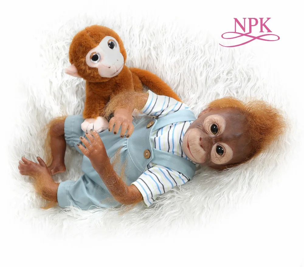 NPK новая 21 дюйм 52 см 100% ручная работа reborn Monkey очень мягкая силиконовая виниловая
