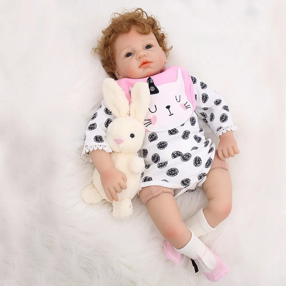 NPK 20 дюймов 53 см Силиконовые конечности Reborn Baby Doll Мягкий силикон Reborn Baby Dolls винил PP Хлопок Реалистичная кукла тело