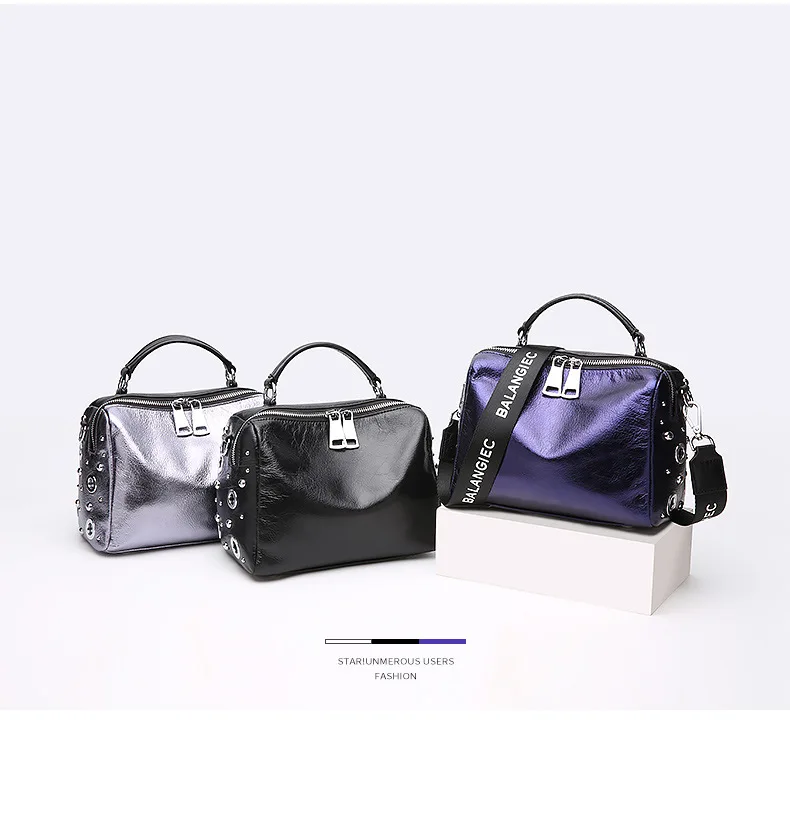 WDbag Женская модная сумка на плечо из мягкой кожи с заклепками стиль Женская сумка через плечо весенние женские сумки