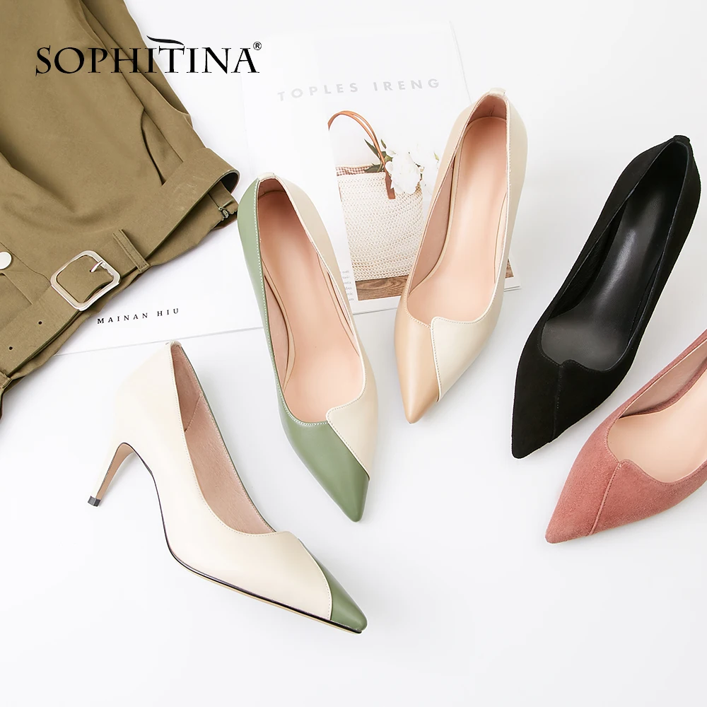 Женские туфли лодочки из натуральной кожи SOPHITINA повседневные пикантные без
