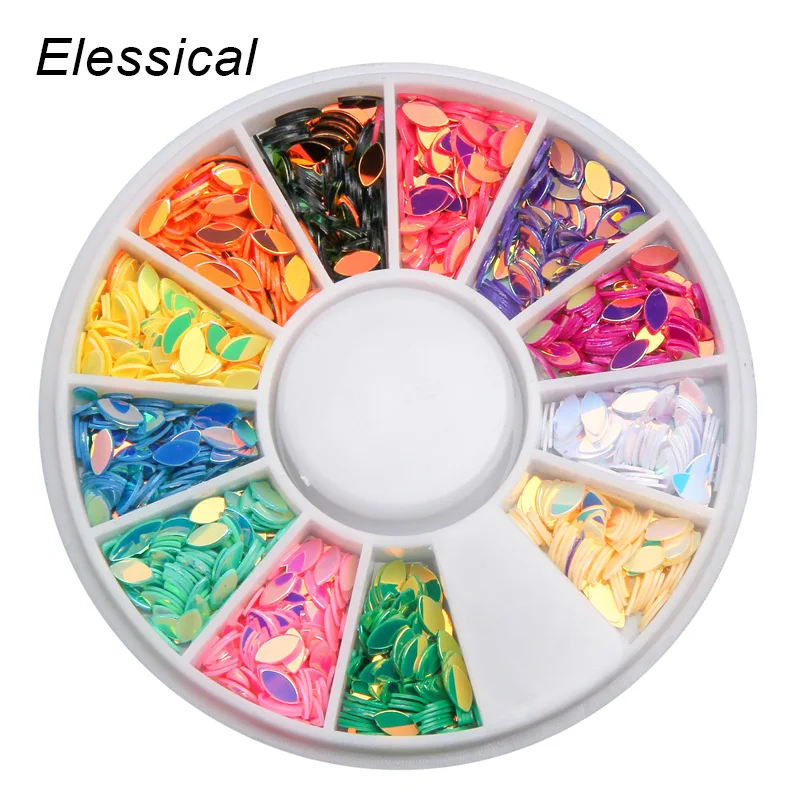 Беззеркальный 1 коробка Русалка блеск для ногтей блестки красочные конский глаз