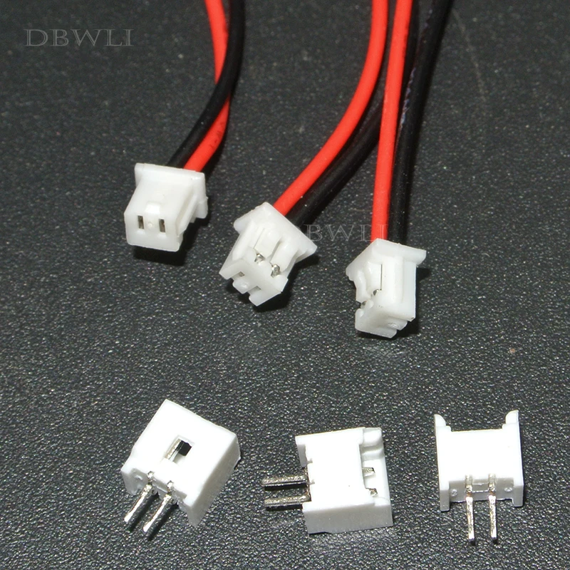 10 шт. Mini Micro female JST 1 25 мм 2 контактный 2P разъем с 80 проводами кабелей|Соединители| |