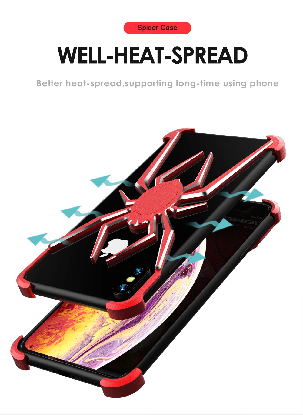 R-JUST Алюминиевый металлический чехол с пауком для iPhone 11 Pro Max XS Max XR X 8 7 Plus, чехол с Железным человеком, защитный чехол для телефона, кожаная сумка