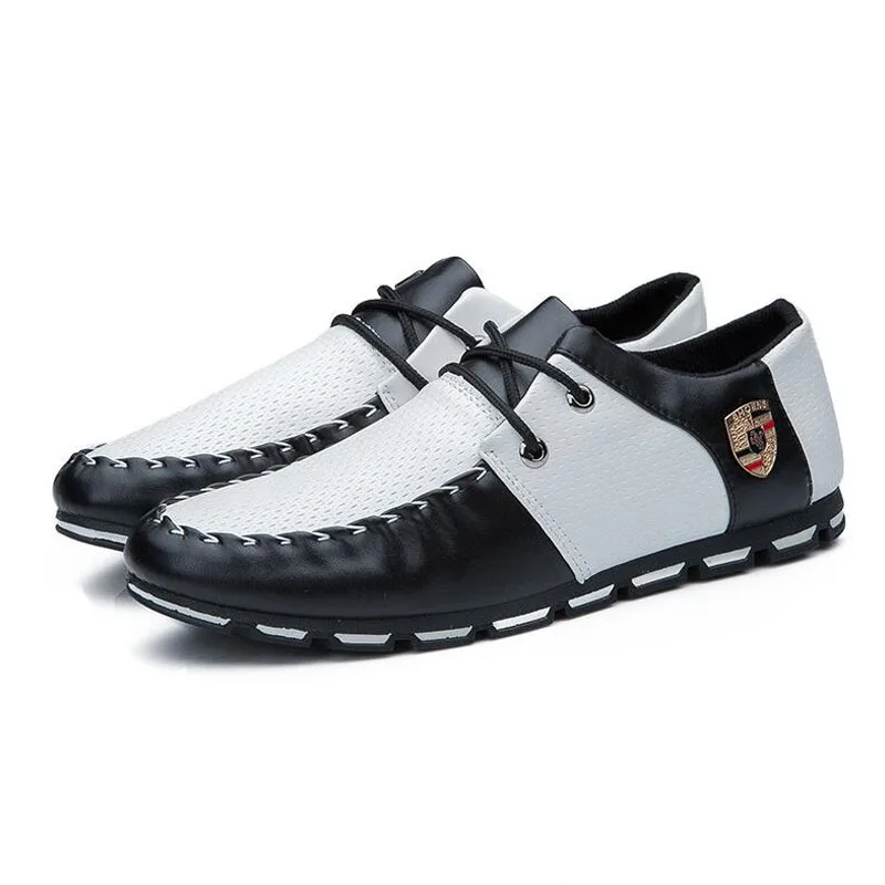 Мужская кожаная обувь в горошек Повседневная Деловая на плоской подошве