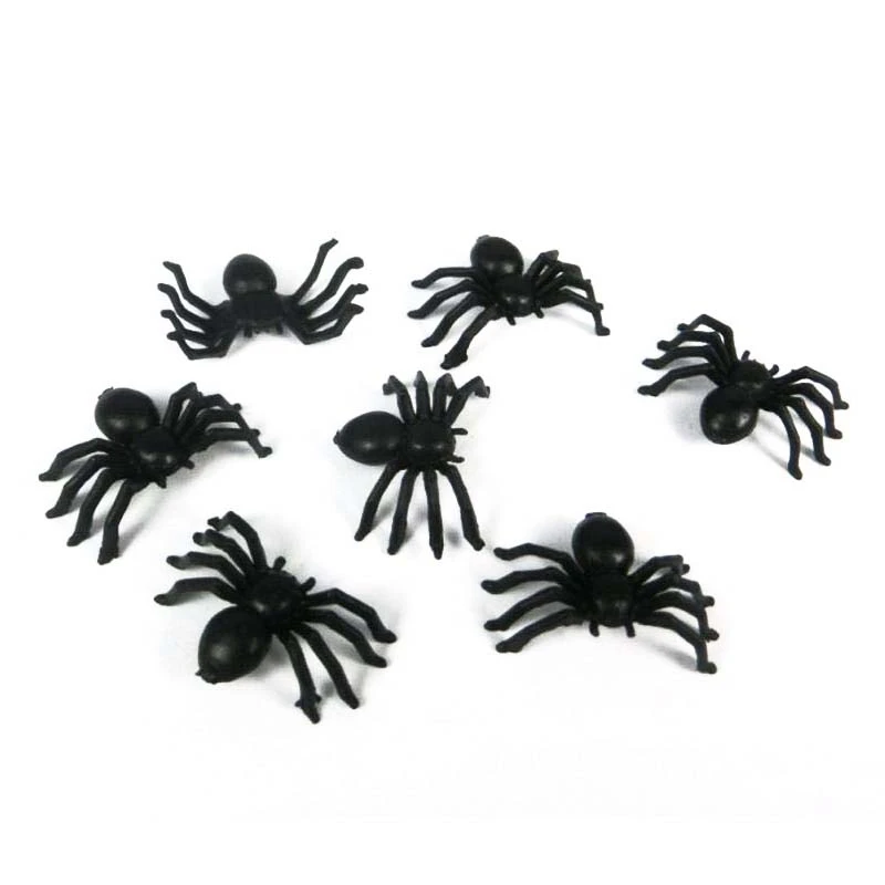 20 шт Хэллоуин мини пластик черный светящийся паук шалость шутка день рождения