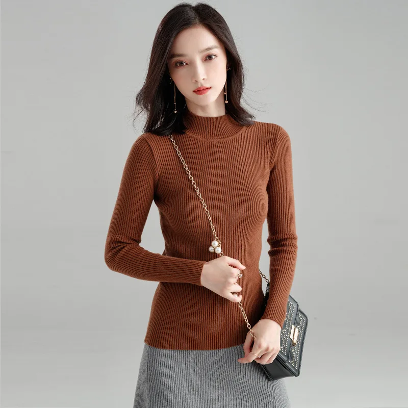 

New High collar inside take female Keep warm new sweater woman long-sleeved joker warm sweater coat render unlined upper garment