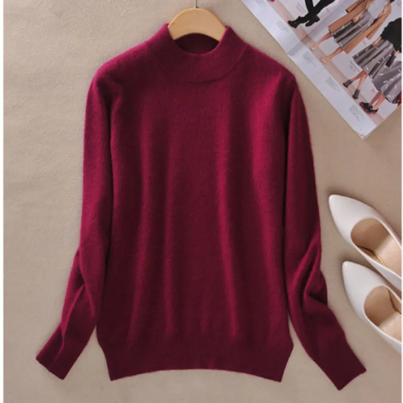 Осенне-зимняя одежда новинка женские кашемировые свитера с полувысоким круглым