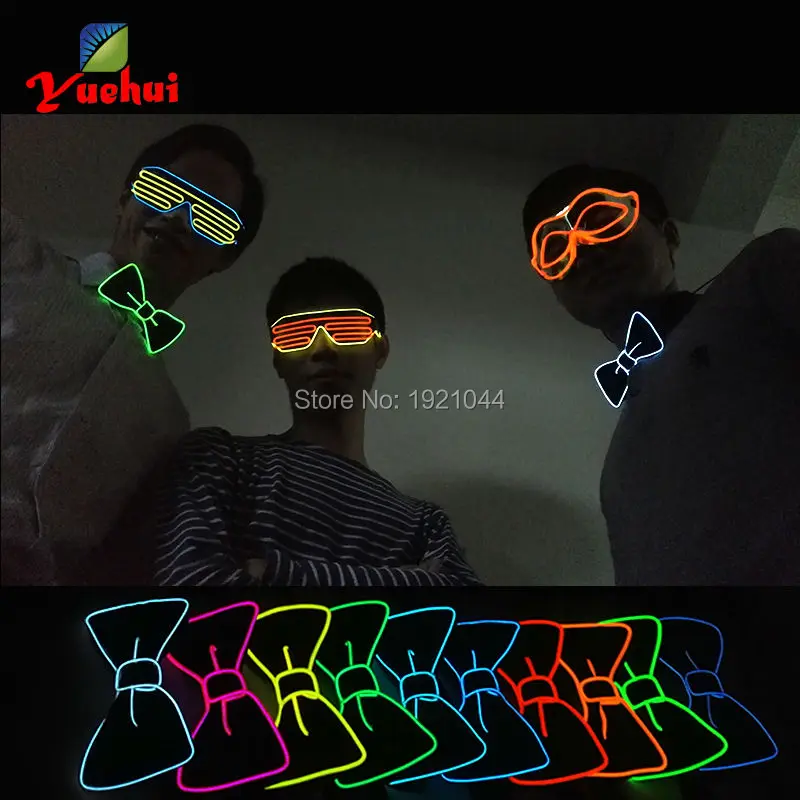 Светящийся EL галстук бабочка провод светящийся продукт для украшения дня